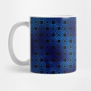 Circle Rings in Black and Classic Blue Vintage Faux Foil Art Deco Vintage Foil Pattern Mug